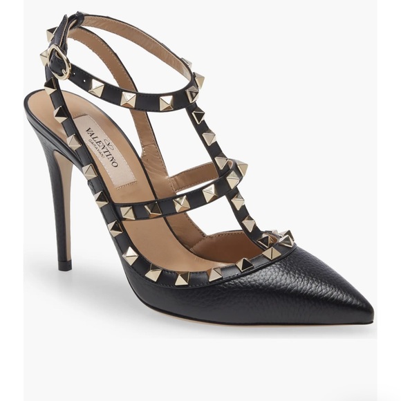 Valentino Garavani Rockstud Ankle Strap Pump in NERO - Picture 2 of 12